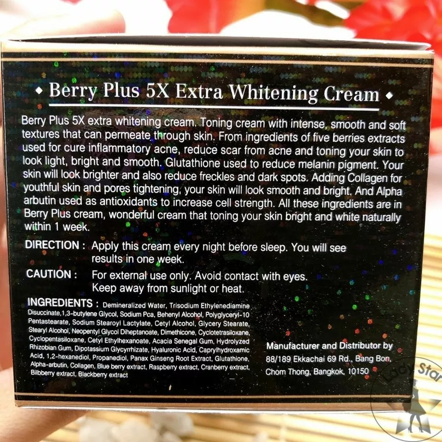 Berry Plus Extra Whitening Cream Reduce Blemishes Freckles Dark Spots